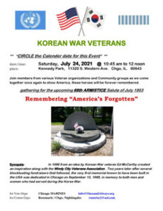 Read more about the article Korean War Veterans 68th Armistice Salute, July 24, 2021